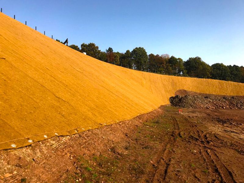 Anwendung der Böschungsmatte Kokos BMK350 beim Tunnelbau in Trimberg