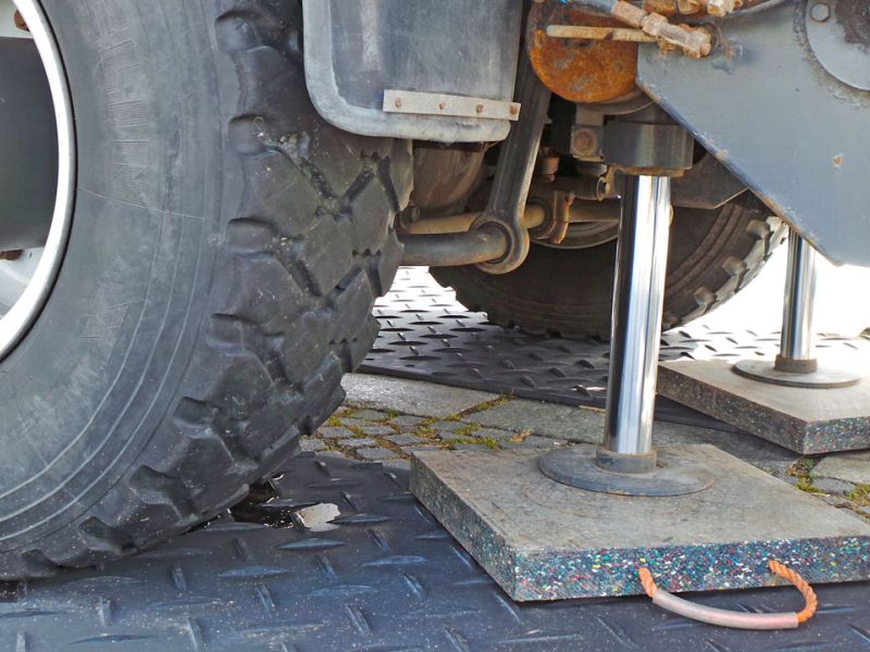 Mobile Baustraße vor dem Bundestag in Berlin