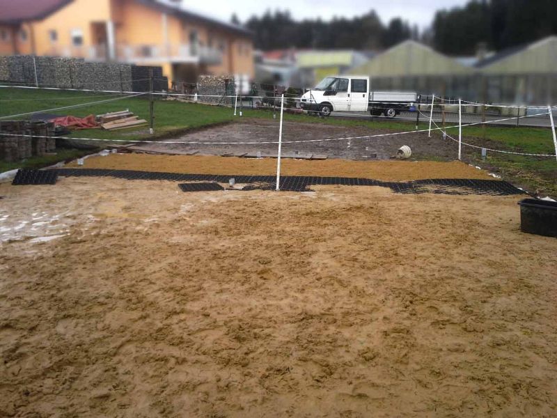 Herstellen eines Pferdepaddock ohne Unterbau mit dem Bodengitter BG30