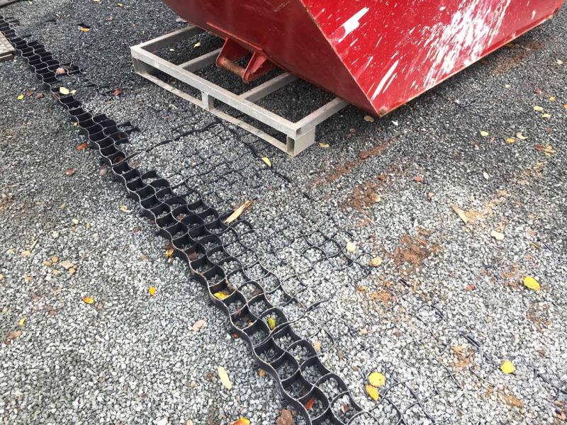 Bodengitter zur unversiegelten Schotterstabilisierung eines Lagerplatz / Lagerfläche