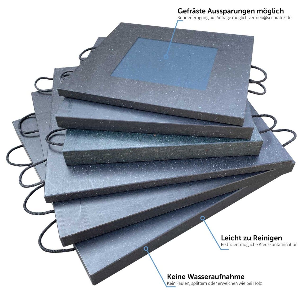 Die Kranplatte PRO sind hochbelastbare, druckstabile & langlebige Kranmatten bzw. Lastverteilerplatten aus Kunststoff zur soliden Lastverteilung