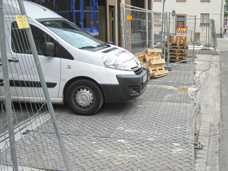 Mobile Baustraße als Pflasterschutz in Recklinghausen, NRW