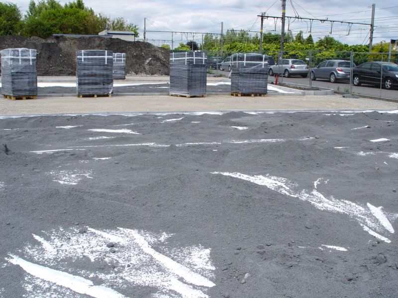 Herstellung eines unversiegelten Parkplatz mit dem Bodengitter BG50