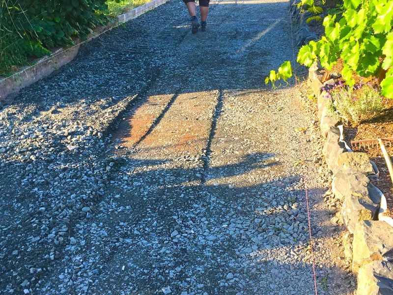 Begrünte Hofeinfahrt & Wohnwagen Stellplatz mit dem Bodengitter BG50 stabilisieren