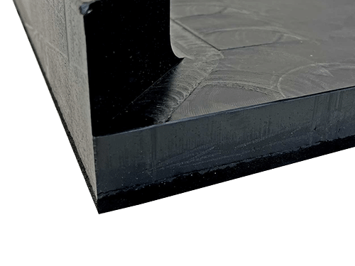 Die Gummierung der Abrollcontainer-Bodenschutzplatte im Detail