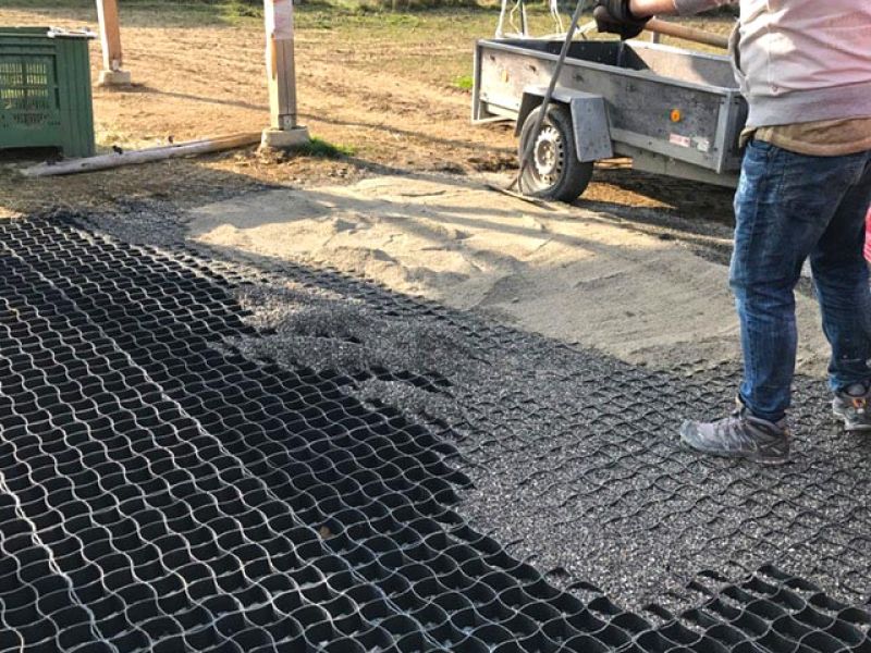 Effektive Bodenbefestigung eines Paddock mit dem Bodengitter BG50