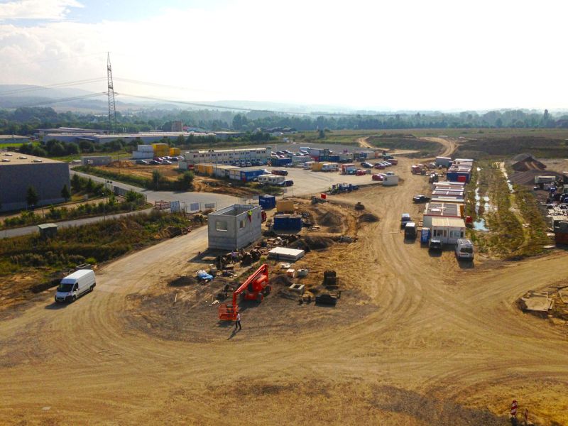 Fahrplatten als Bodenschutz - Neubau Hochregallager 2/2