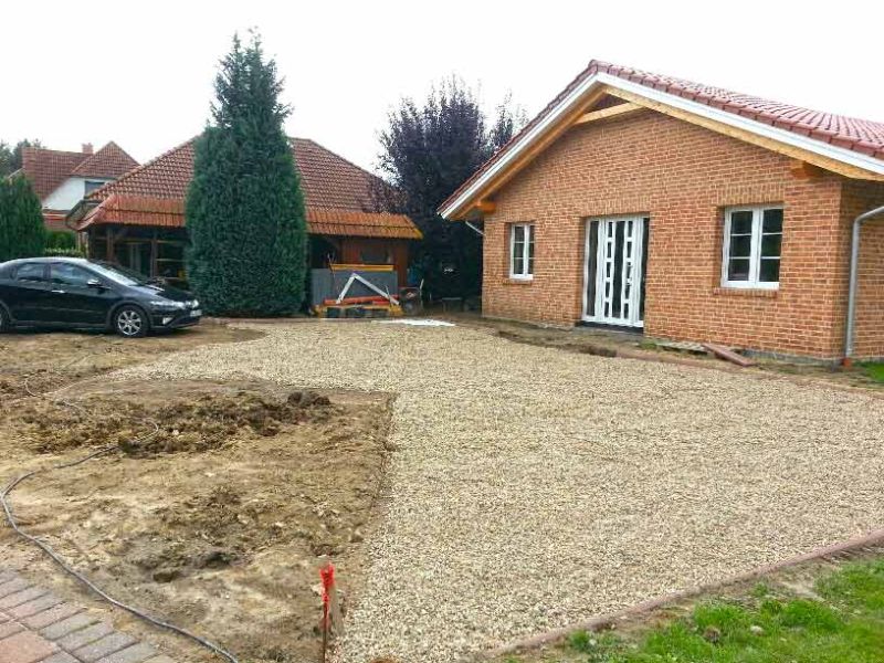 Unversiegelte, wasserdurchlässige Kiesstabilisierung mit dem Kiesgitter KG30