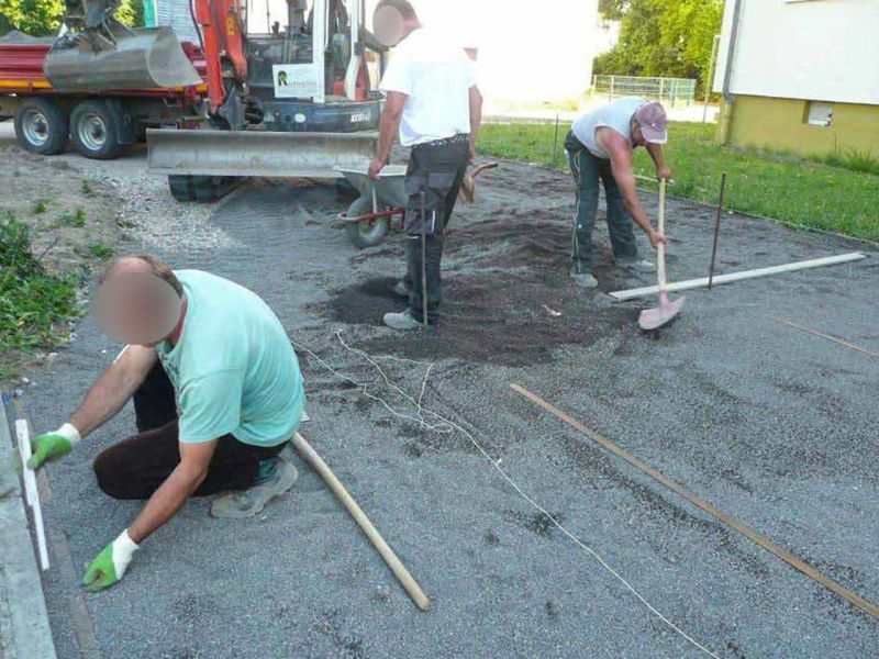 Bodenbefestigung eines Rettungsweg, Feuerwehrzufahrt mit dem Bodengitter BG50