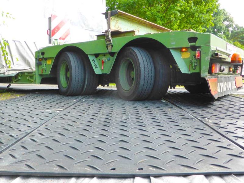 Mobile Baustraße zur Errichtung eines Modul-Hauses in Kassel