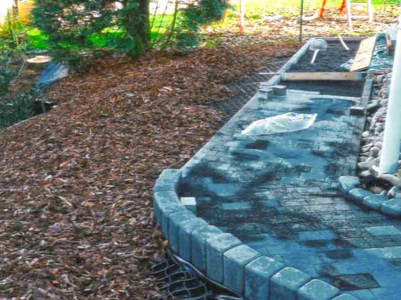 Bodengitter zur Stabilisierung und Erosionsschutz von Rindenmulch bzw. Holzschnitzel