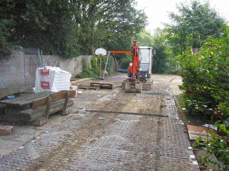 Schwerlast Baustraße - Schutz unterirdischer Gasleitungen