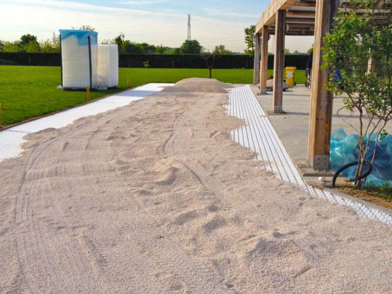 Anlegen eines stabilisierten Kiesweg im Garten mit dem Kiesgitter KG30