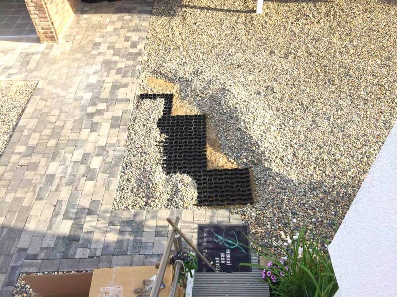 Bodenbefestigung mit dem Bodengitter BG50 einfach selber verlegen und mit Kies verfüllen