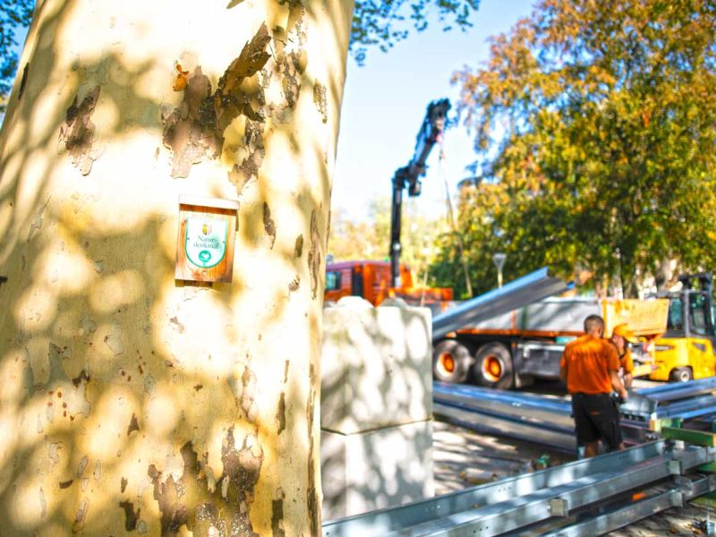 Lastverteilende Bodenschutzplatten als tragfähiger Unterboden zur Errichtung einer temporär genutzten Stahlhalle als Eventzelt