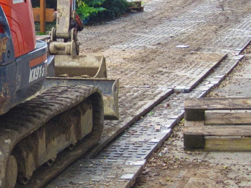 Schwerlast Baustraße - Schutz unterirdischer Gasleitungen