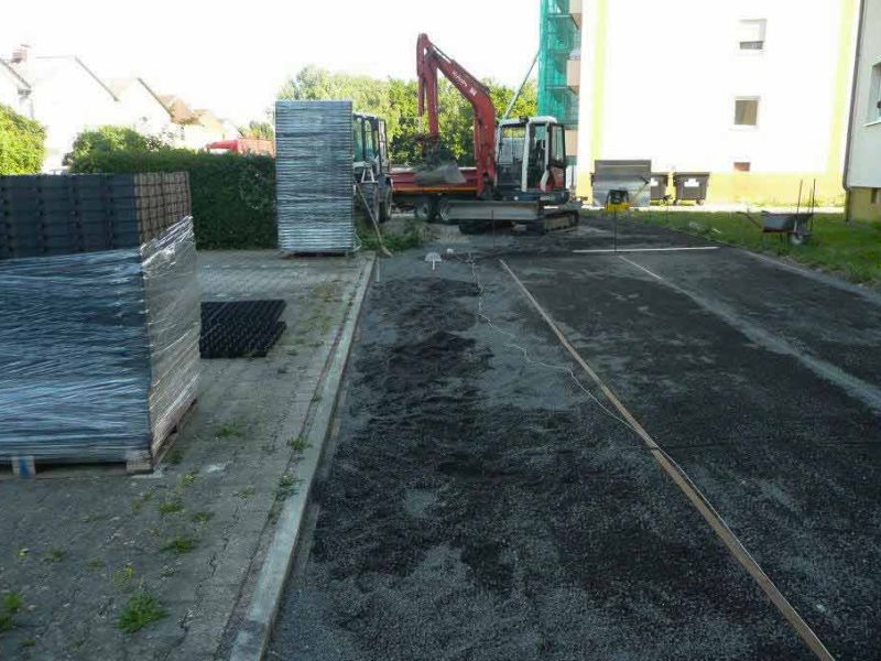 Bodenbefestigung eines Rettungsweg, Feuerwehrzufahrt mit dem Bodengitter BG50