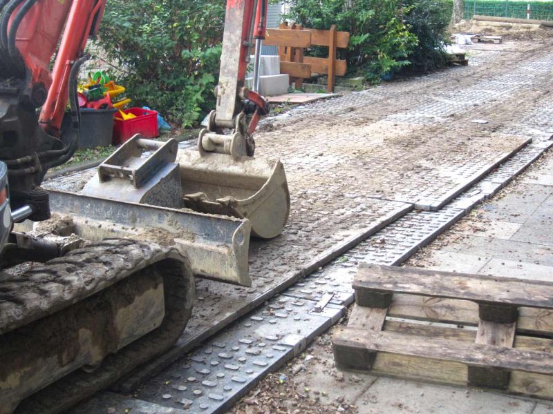 Schwerlast Baustraße - Schutz unterirdischer Gasleitungen