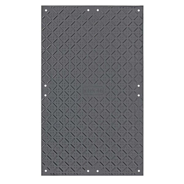 x:tek Fahrplatten aus Kunststoff mit beidseitiger Profilierung, 2000 × 1220 mm, belastbar bis zu 85t. Auch als Fahrplatten-Set erhältlich.