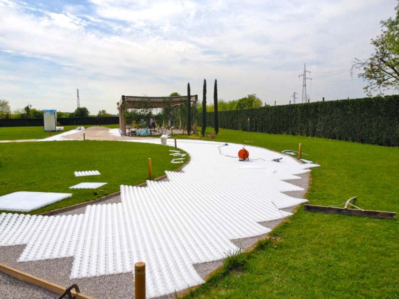 Anlegen eines stabilisierten Kiesweg im Garten mit dem Kiesgitter KG30