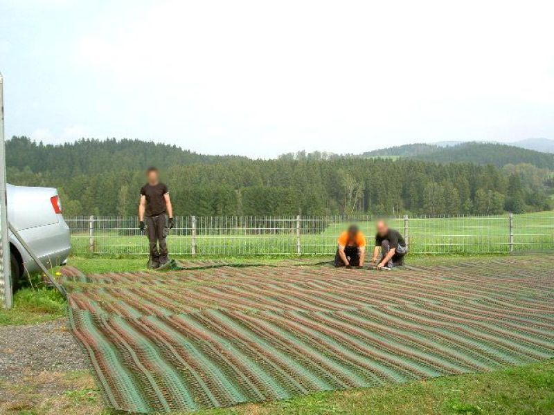 Rasennetz RN zur Rasenverstärkung der Ausstellungsfläche eines Autohauses