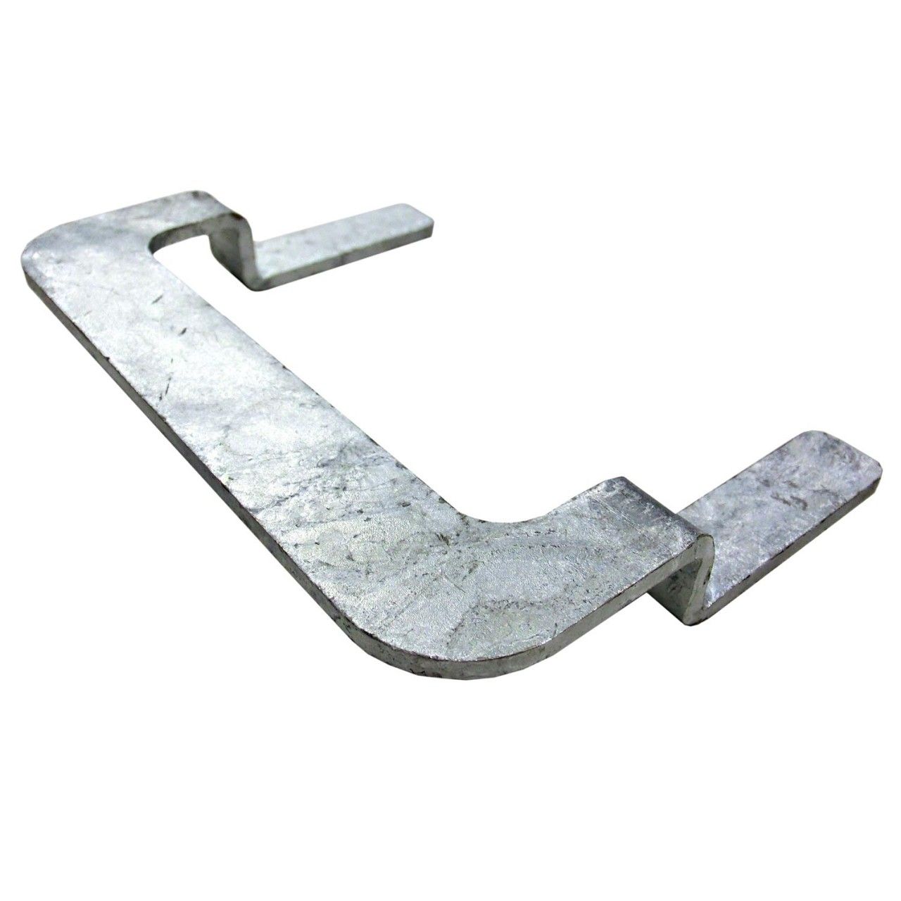 Schnellverbinder aus Flachstahl zum werkzeuglosen Verbinden, Koppeln und Klammern von Fahrplatten aus Kunststoff.