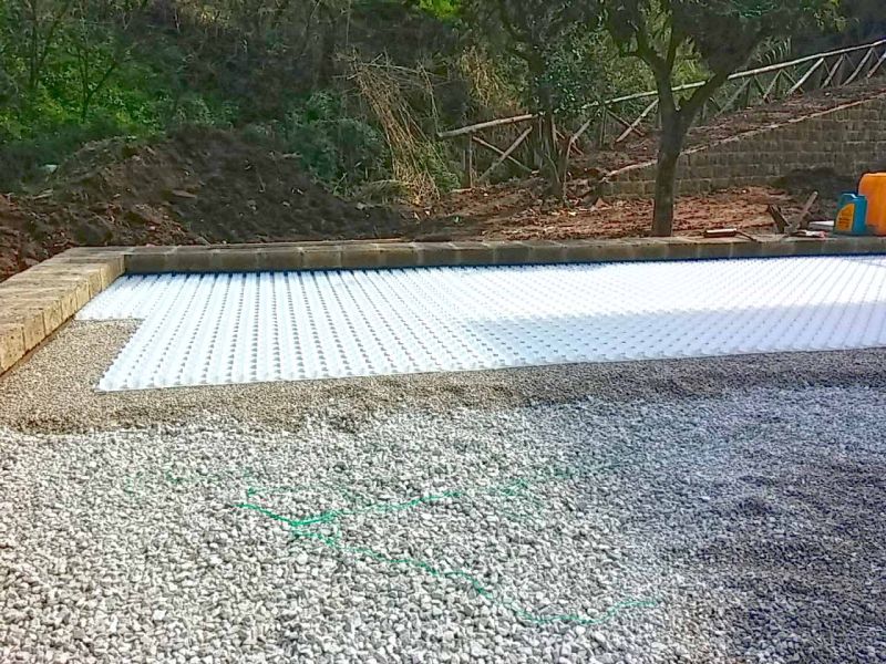 Kiesgitter KG30 zur Befestigung eines Hof und Einfahrt mit Kies