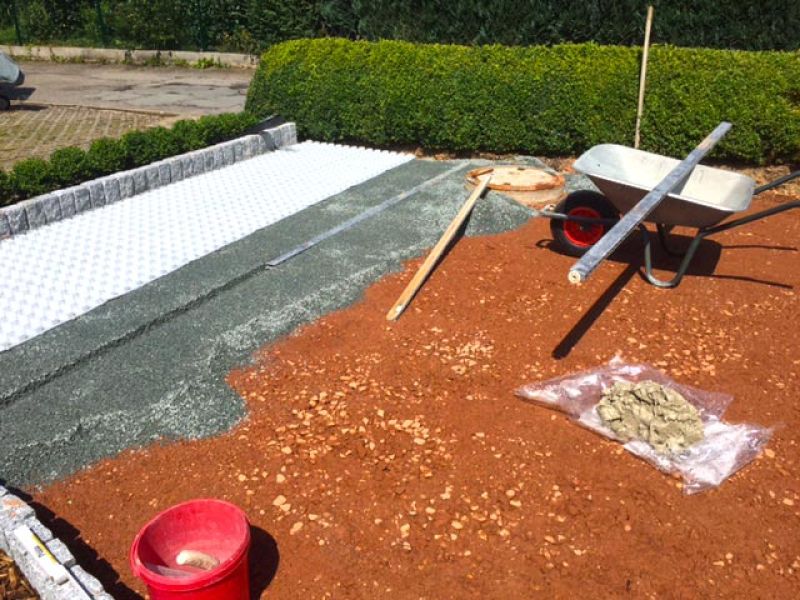 Verwandlung eines Vorgarten in einen schön angelegten PKW Stellplatz