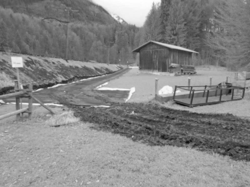 Baustraße im Gleisbau - Zugspitzbahn in Garmisch-Patenkirchen