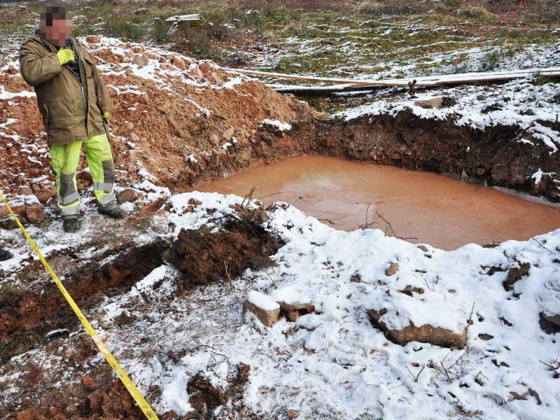 Mobile Baustraße Telekom-Baustelle Esselbach im Steigerwald mit der s:tek 48 Bodenschutzplatte