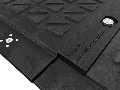 Überlappungslippen der Schwerlastplatte MegaTrack PRO