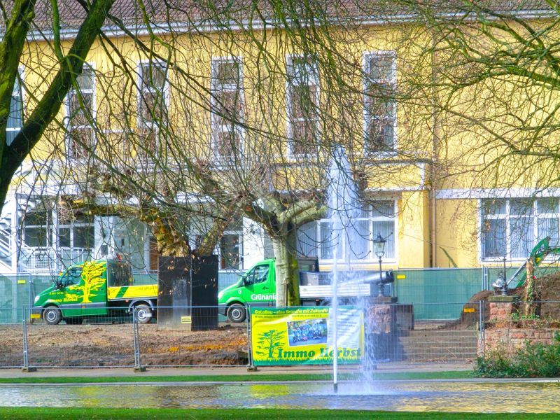 Bodenschutzplatten zum Schutz des Pflasters - Neubau in Bad Vilbel