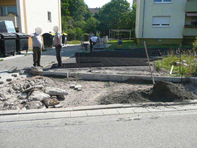 Bodenbefestigung eines Rettungsweg, Feuerwehrzufahrt mit dem Bodengitter BG50