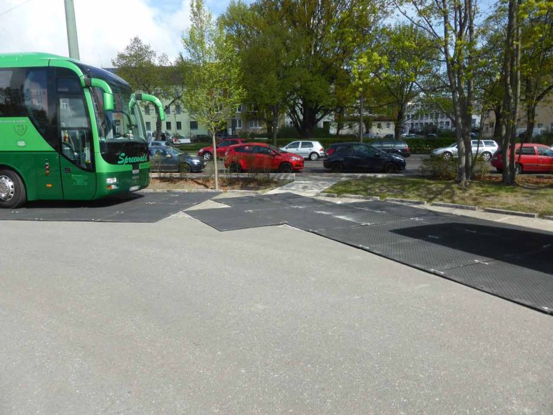 Pflasterschutz für einen temporären Busbahnhof zur BUGA