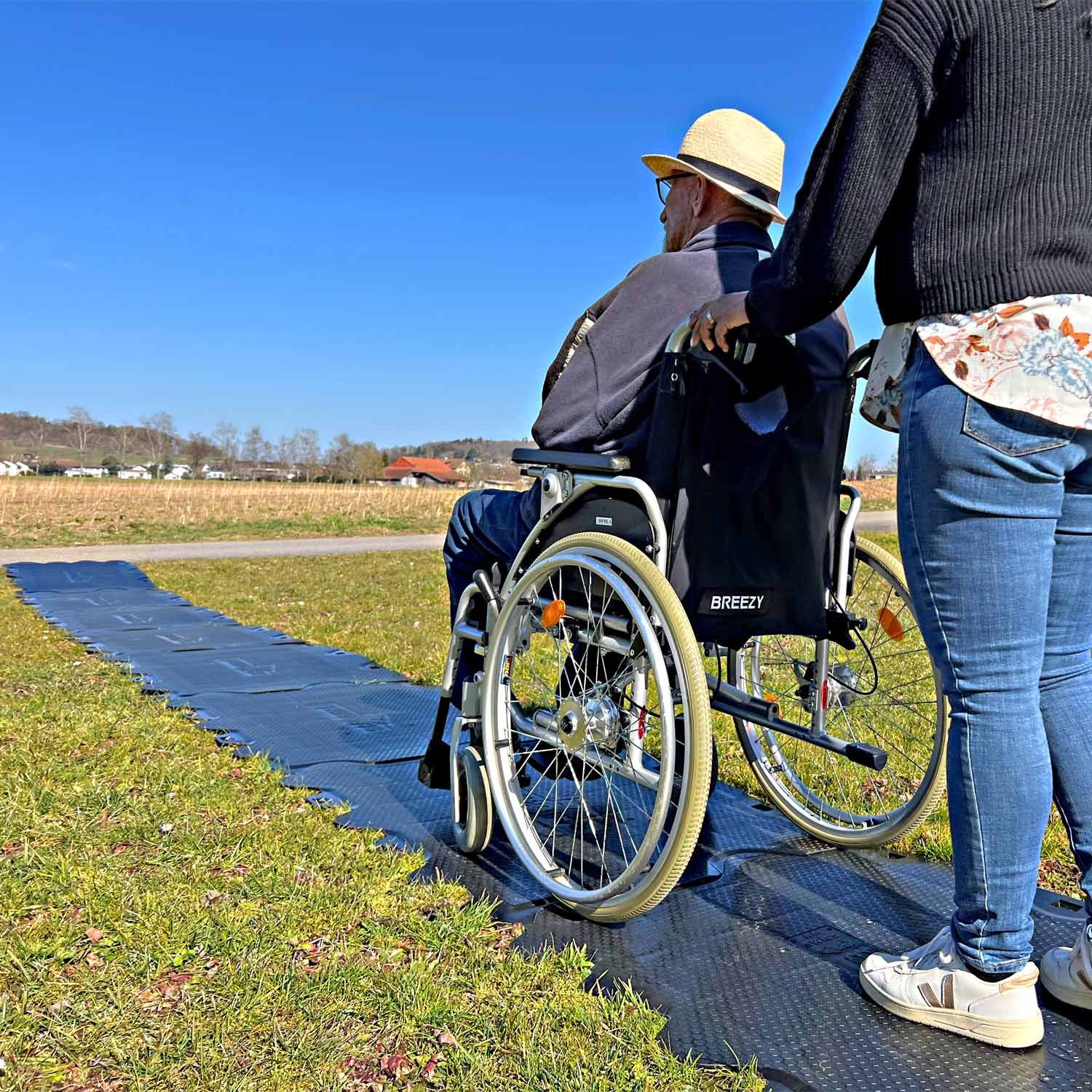 bodenschutzplatte fuer fussgaenger und rollstuhl