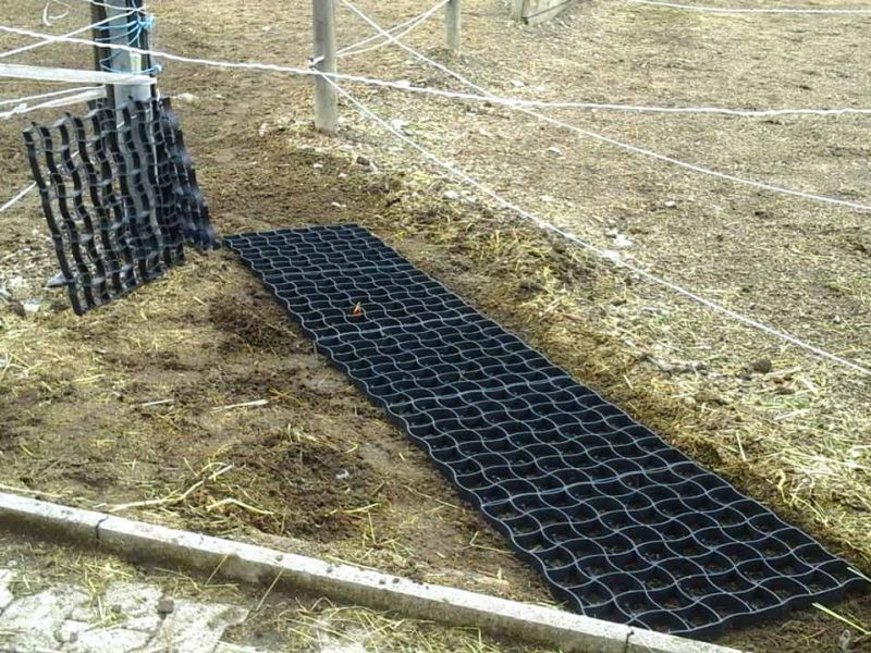 Bodengitter zur Befestigung des Fußweg zum Futterplatz & Unterstand für Pferde