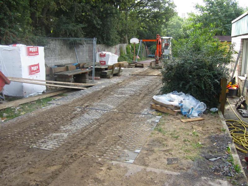 Schwerlast Baustraße - Schutz unterirdischer Gasleitungen