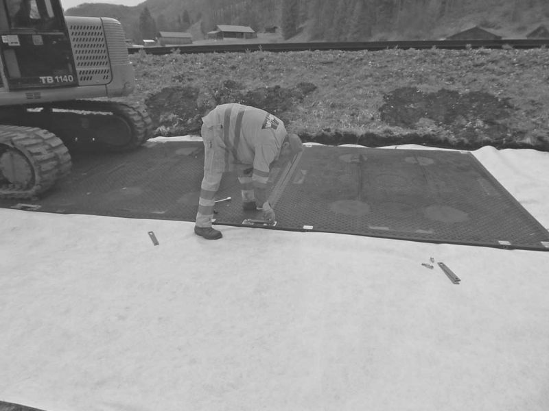 Baustraße im Gleisbau - Zugspitzbahn in Garmisch-Patenkirchen