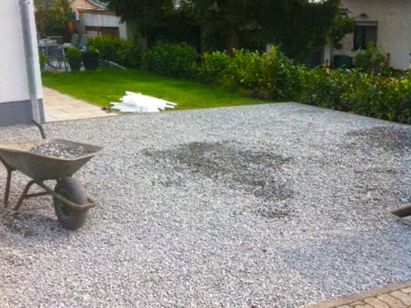 Anlegen einer Kiesfläche im Vorgarten für Parkplätze mit dem Kiesgitter KG30