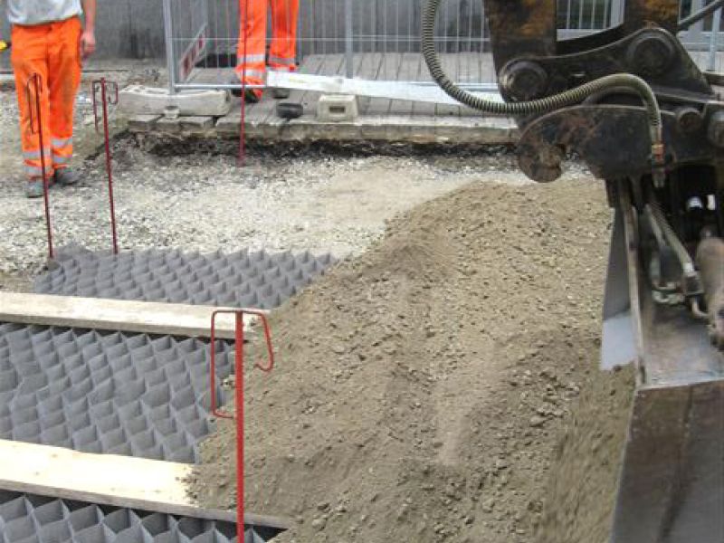 Kieswaben KW50 zur Herstellung eines tragfähigen Straßenunterbau