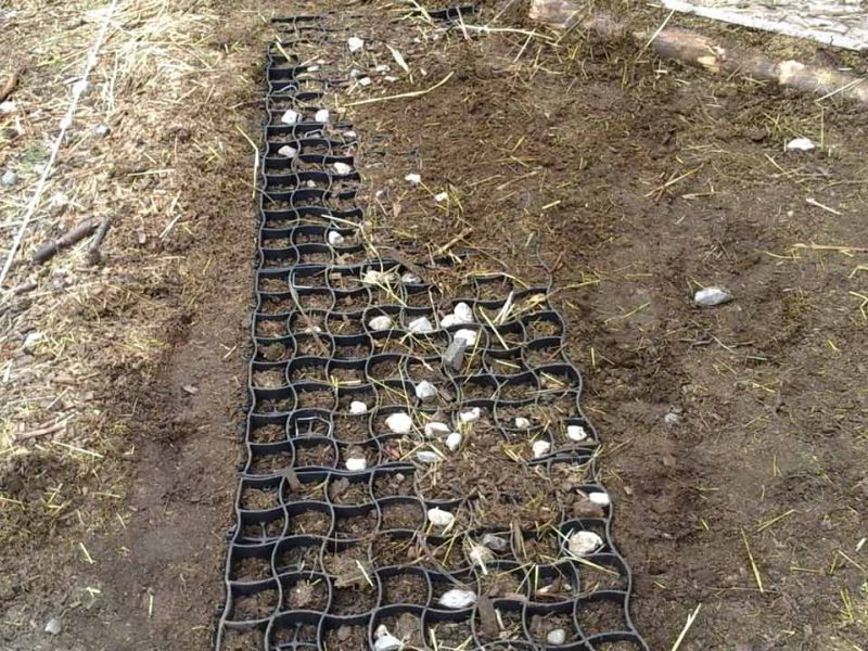 Bodengitter zur Befestigung des Fußweg zum Futterplatz & Unterstand für Pferde