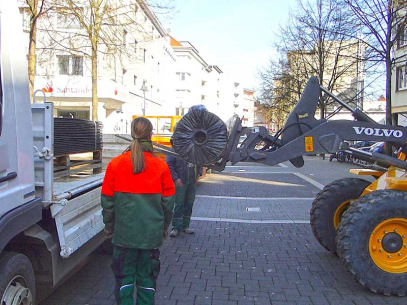 Baustrasse Pflasterschutz Fussgaengerzone Giessen 64 referenz