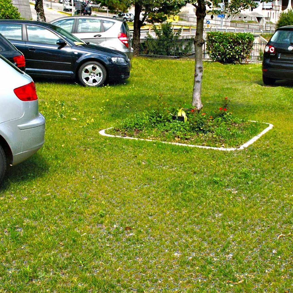 Rasenwabe RW40 Grün · 0,25 m² · 500 x 500 x 40 mm · 350,0 t/m² · 0,80 kg · 1,00mm Profilierung · 16 Kopplungen · On-Sub Verlegung · Drainage
