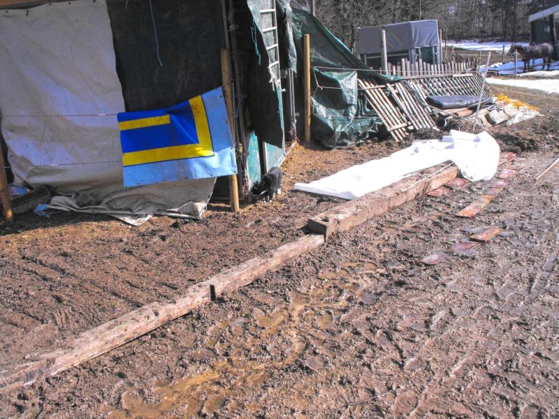 Verlegung des Bodengitter BG30 ohne Unterbau zur Herstellung eines Paddock