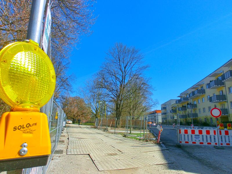 Mobile Fahrstraße zum Schutz einer unterirdischen Gasleitung im München