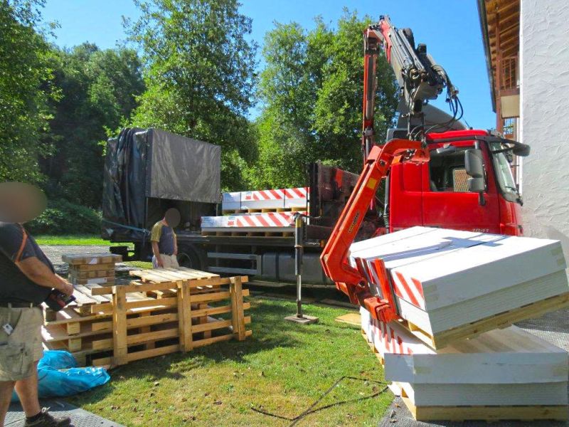 Baustraße zur Renovierung eines Gebäudes in Landshut