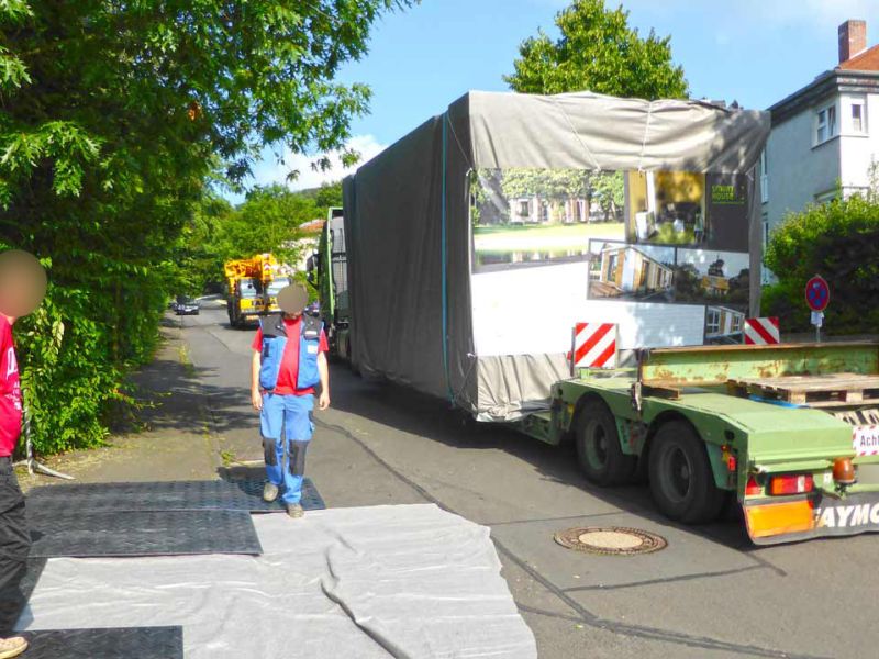 Mobile Baustrasse Modul Haus 42 referenz