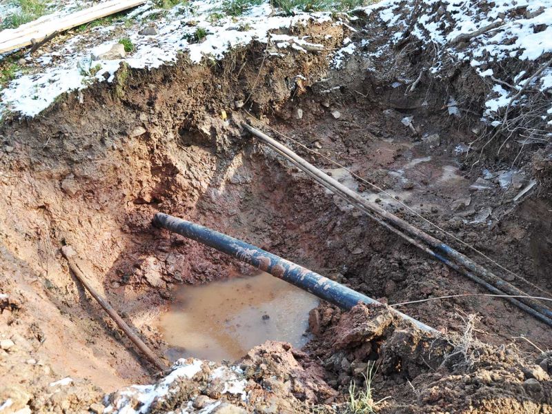 Mobile Baustraße Telekom-Baustelle Esselbach im Steigerwald mit der s:tek 48 Bodenschutzplatte