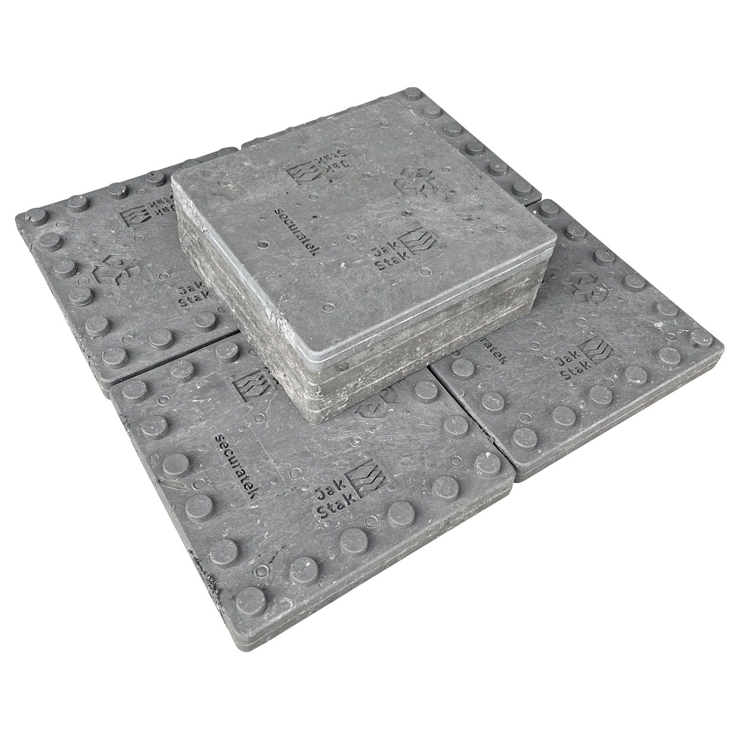 Die modular stapelbaren JakStak 280 Unterlegplatten, mit Deckplatte