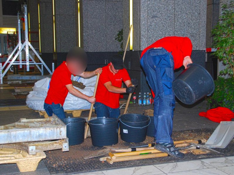Temporärer Bodenschutz in einem Geschäftsgebäude